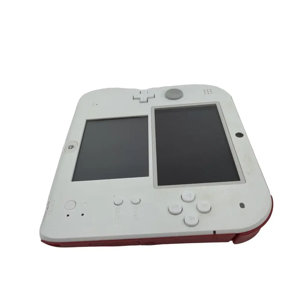 Nintendo 2DS Handheld Game Console FTR-001 White /Red w/ Charger